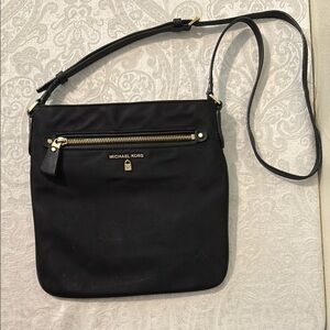 Michael Kors Black Crossbody Bag with Gold Accents